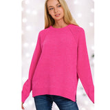 Zenana Cuddly Soft Chenille Raglan Sweater