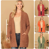 Open Front Super Soft Sweater Cardigan with Pockets-Jacket-Outerwear