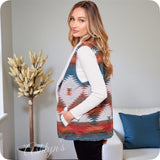 Hello Beautiful! Michelle W Sweater Vest Version Sherpa Lined Aztec Jacket-Coat-Tribal