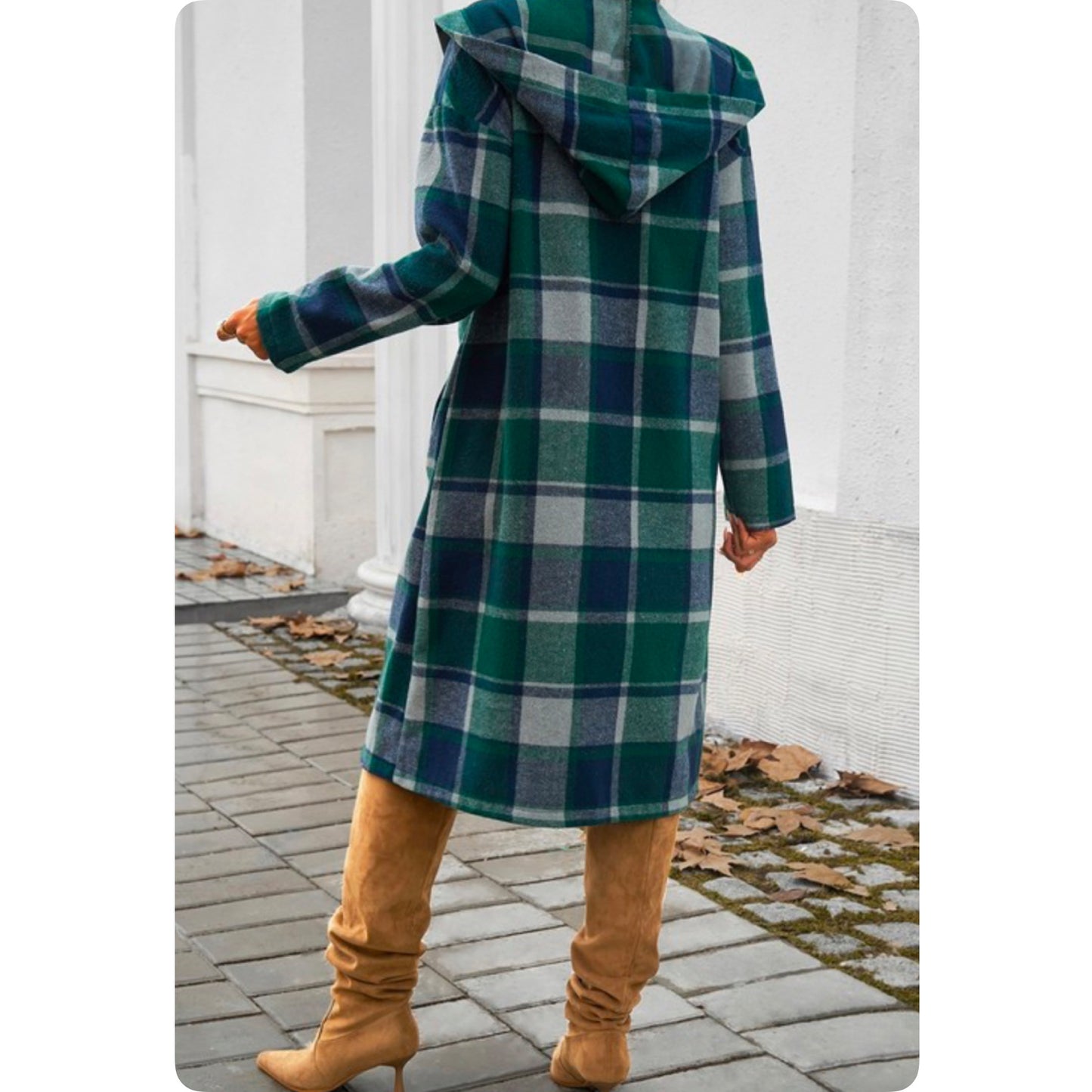 Ashlyn’s Casually Classy Green Plaid Hooded Jacket