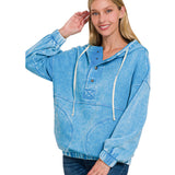 Zenana Acid Wash Fleece Oversized Hoodie