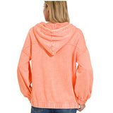 Zenana Acid Wash Fleece Oversized Hoodie