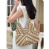 Ashlyn’s Woven Straw Bucket Bag-Hobo Bag-Purse