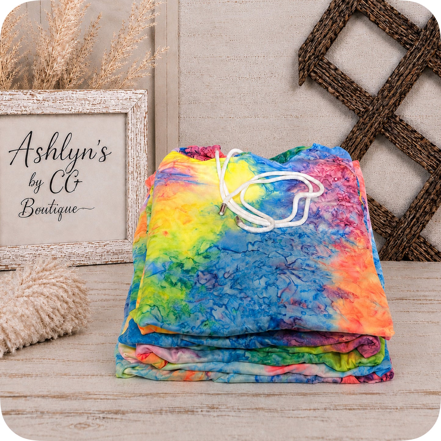 Color Me Happy Vibrant TieDye Kangaroo Pocket Hoodie