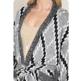 Casually Classy Diamond Pattern Tie Waist Cardigan-Kimono