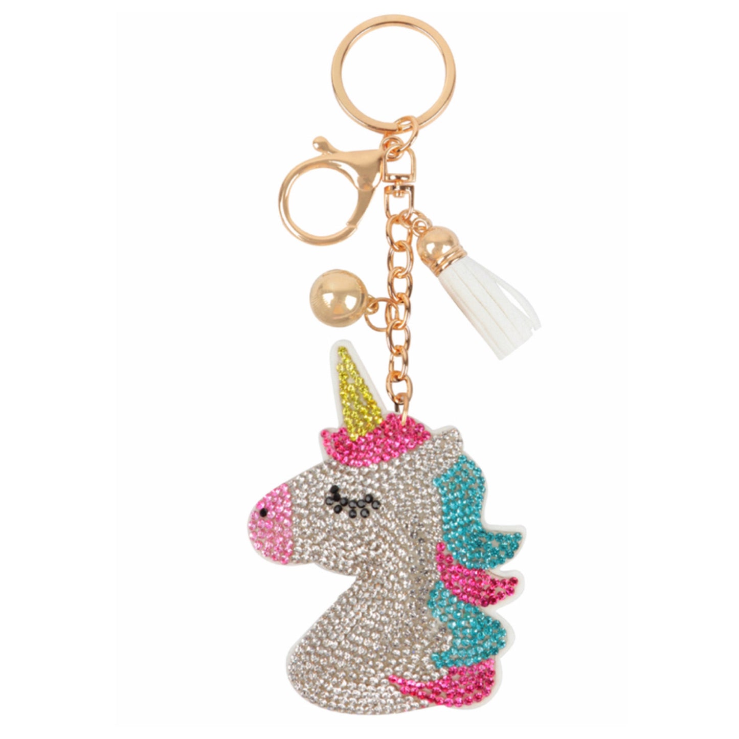 Adorable Puffy Rhinestone Keychain-Purse Charm-Backpack Charm