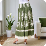 Casually Classy Olive Ivory Boho Midi Skirt-Maxi