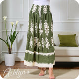 Casually Classy Olive Ivory Boho Midi Skirt-Maxi