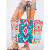 Summertime Fun Boho Aztec Fringe Tote Bag-Weekender