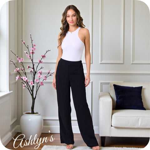 Classic Black Wide Leg Palazzo Pants