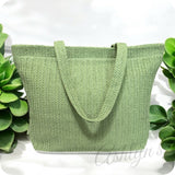 XL Olive Crochet Straw Bag-Tote Bag-Weekender Bag-Purse