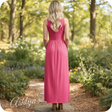 Casually Classy Fuchsia Sleeveless Tank Maxi Dress
