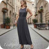 Casually Classy Black Sleeveless Tank Maxi Dress