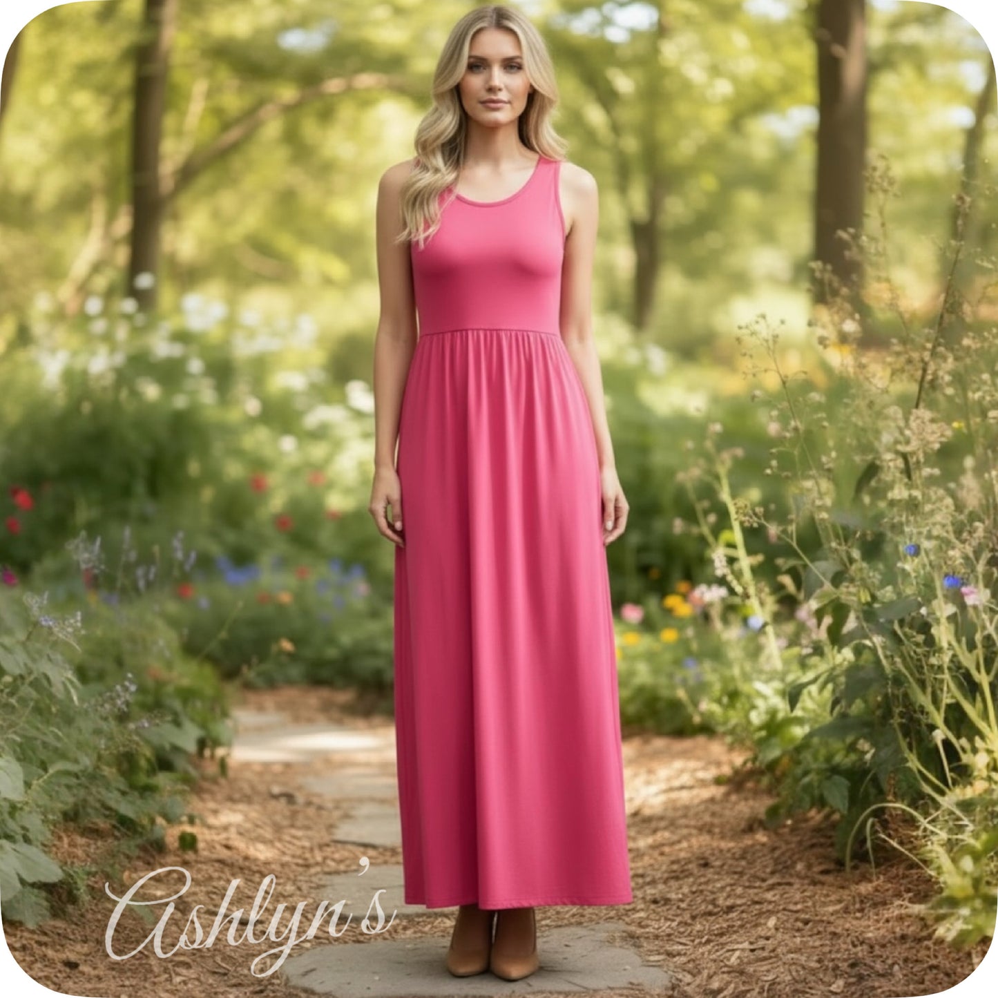 Casually Classy Fuchsia Sleeveless Tank Maxi Dress