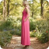 Casually Classy Fuchsia Sleeveless Tank Maxi Dress