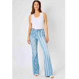 JUDY BLUE Americana Stars and Stripes Flare Jeans