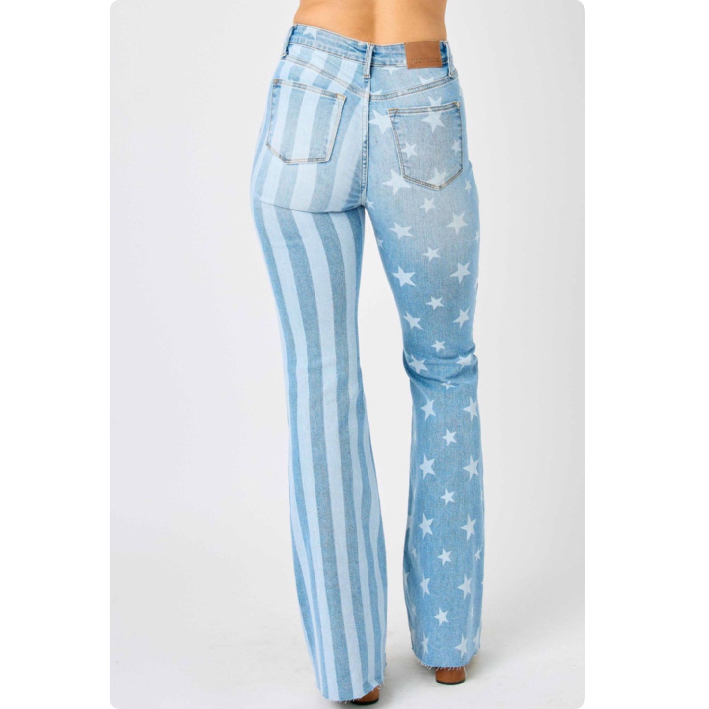 JUDY BLUE Americana Stars and Stripes Flare Jeans