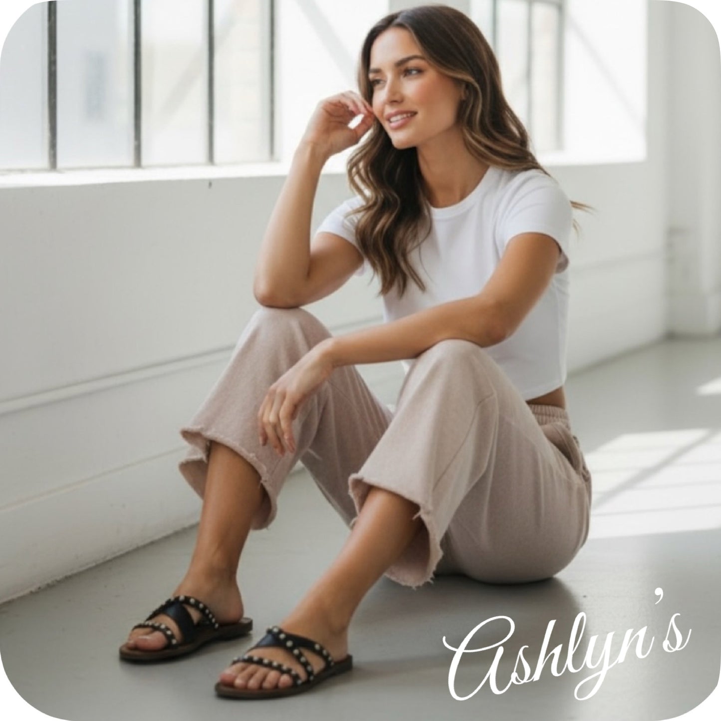 Zenana Acid Wash Fleece Ash Mocha Palazzo Capri Pants with Pockets