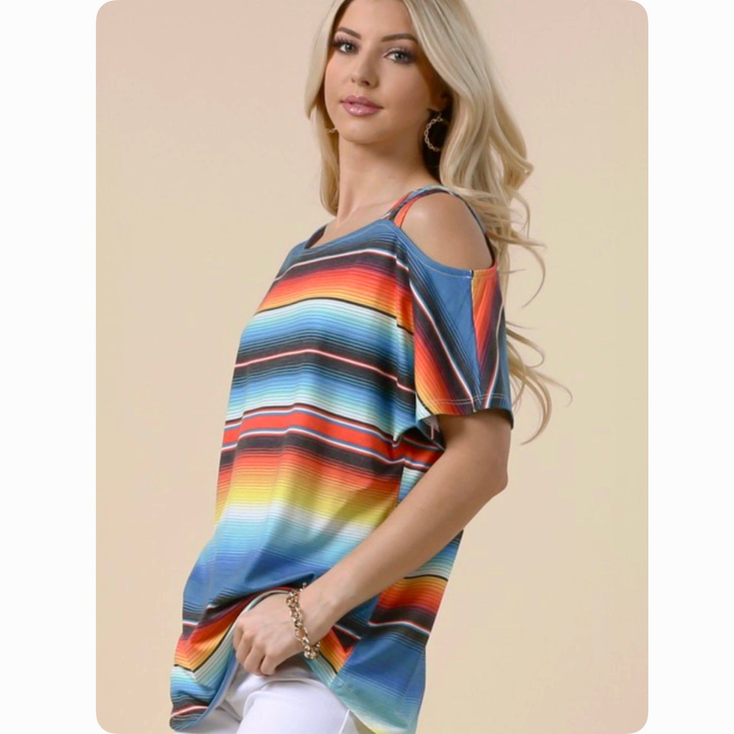 Ashlyn’s Serape Off Shoulder Multi Strap Top