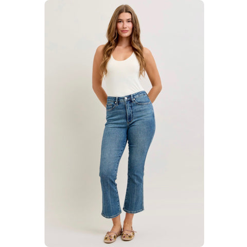 JUDY BLUE Tummy Control Kick Flare Jeans