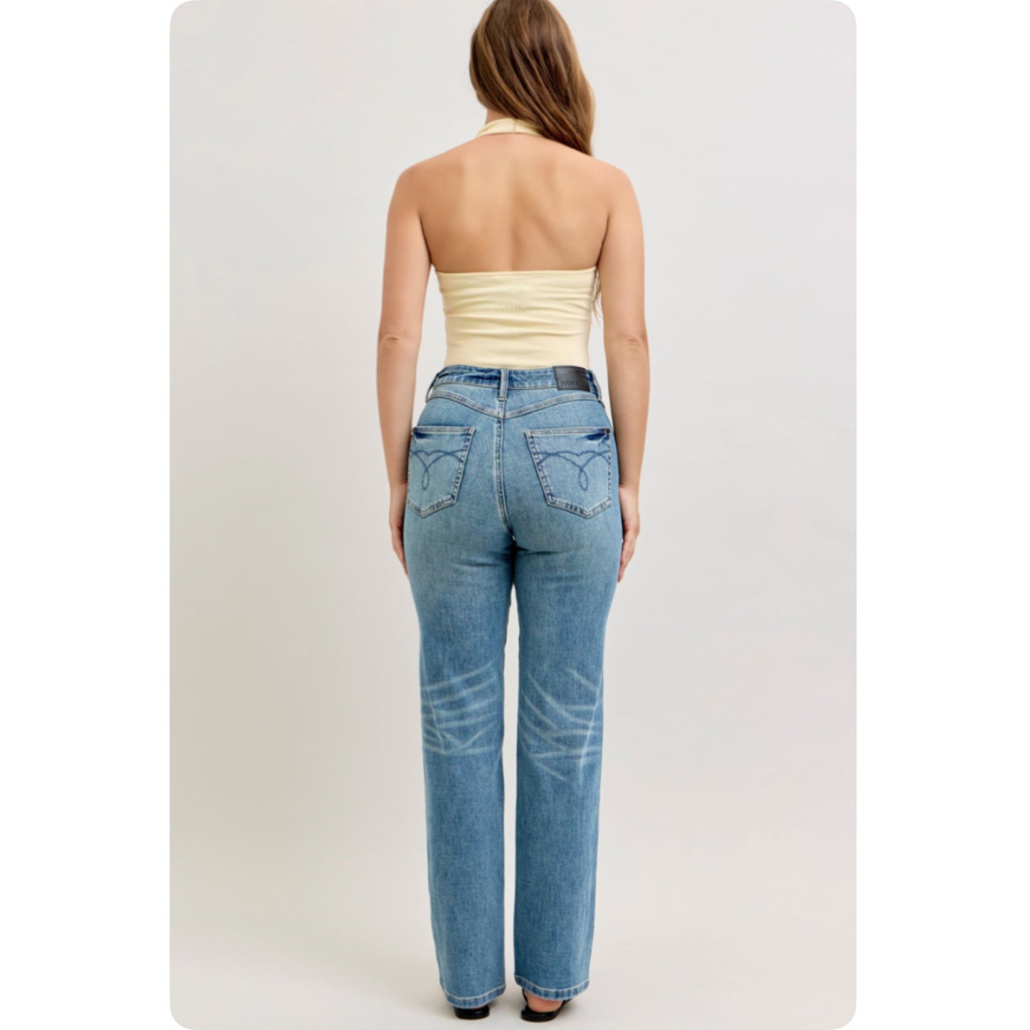 JUDY BLUE Casual Days HW Tummy Control Straight Leg Jeans