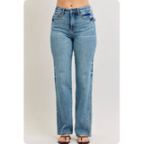 JUDY BLUE Casual Days HW Tummy Control Straight Leg Jeans