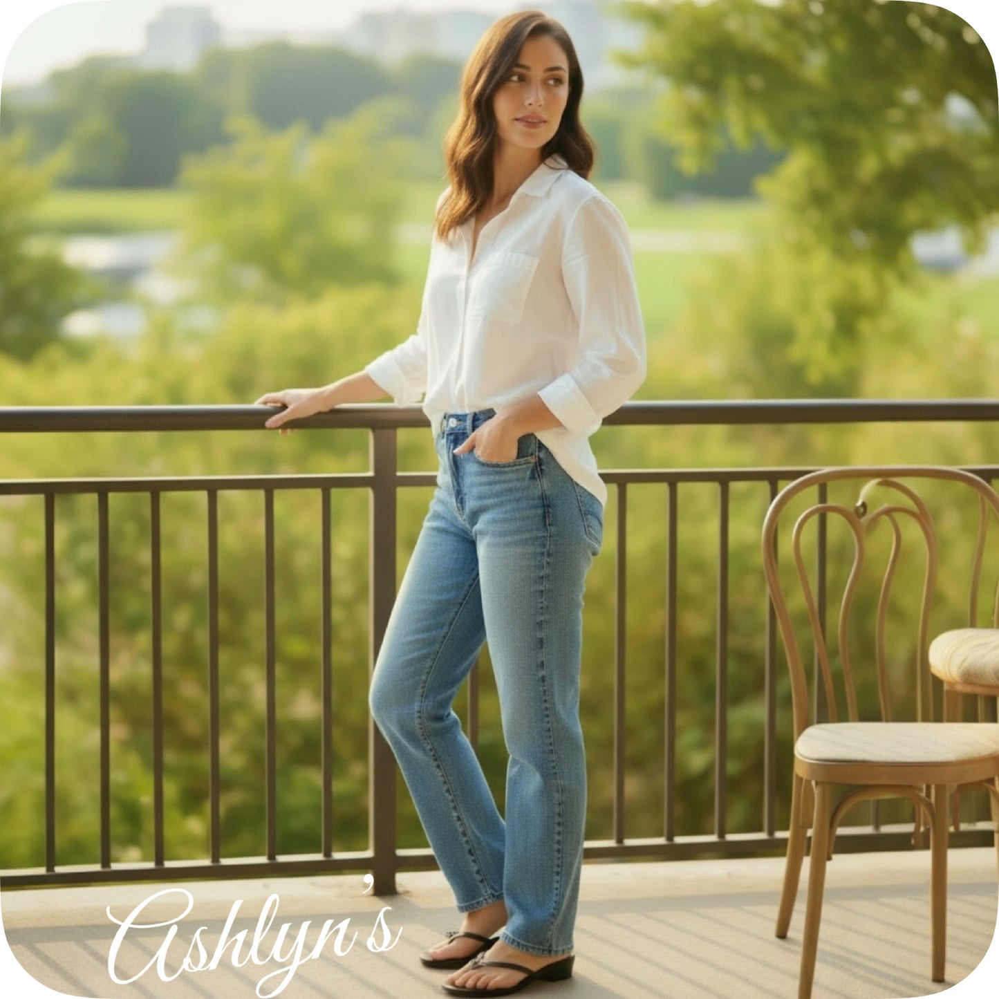 JUDY BLUE Casual Days HW Tummy Control Straight Leg Jeans
