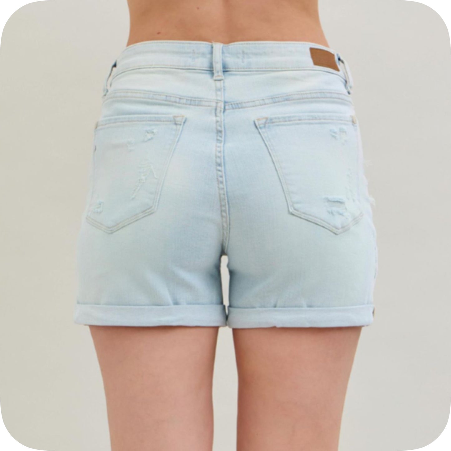 JUDY BLUE High Rise Cuffed Serape Lined Frayed Shorts-Summer Comfort
