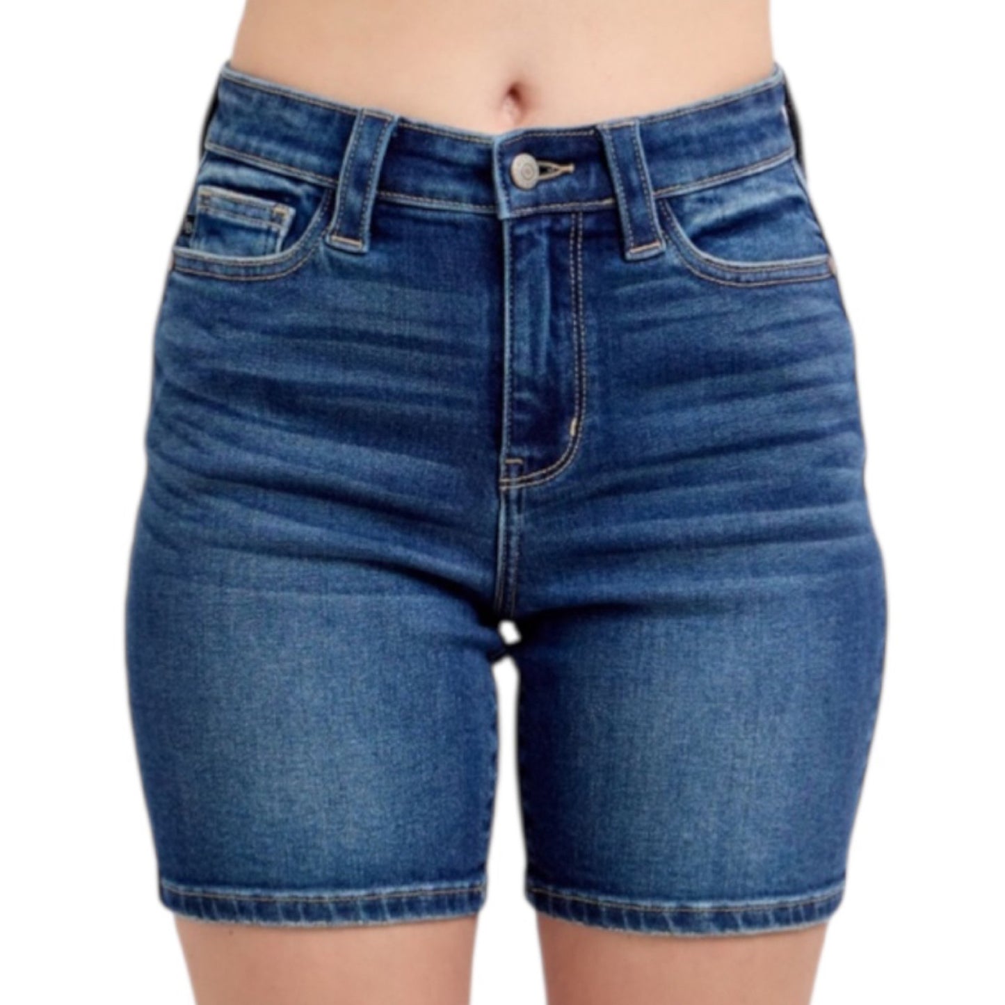 JUDY BLUE Dark Denim Bermuda Shorts-Summer Comfort