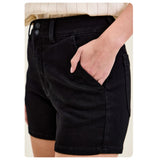 JUDY BLUE Casual Days Black Double Button Shorts