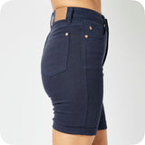 JUDY BLUE High Waist Tummy Control Navy Blue Bermuda Shorts