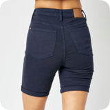 JUDY BLUE High Waist Tummy Control Navy Blue Bermuda Shorts