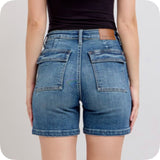 JUDY BLUE HW Mid Length Utility Shorts