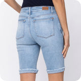 JUDY BLUE Destroyed Bermuda Shorts
