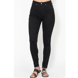 JUDY BLUE High Waist TUMMY CONTROL Black Skinny Jeans-Stretchy Comfort