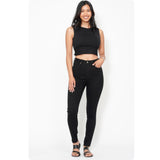 JUDY BLUE High Waist TUMMY CONTROL Black Skinny Jeans-Stretchy Comfort
