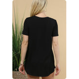 Ashlyn Serape Animal Print Color Block Black Tunic Top-Casual Comfort