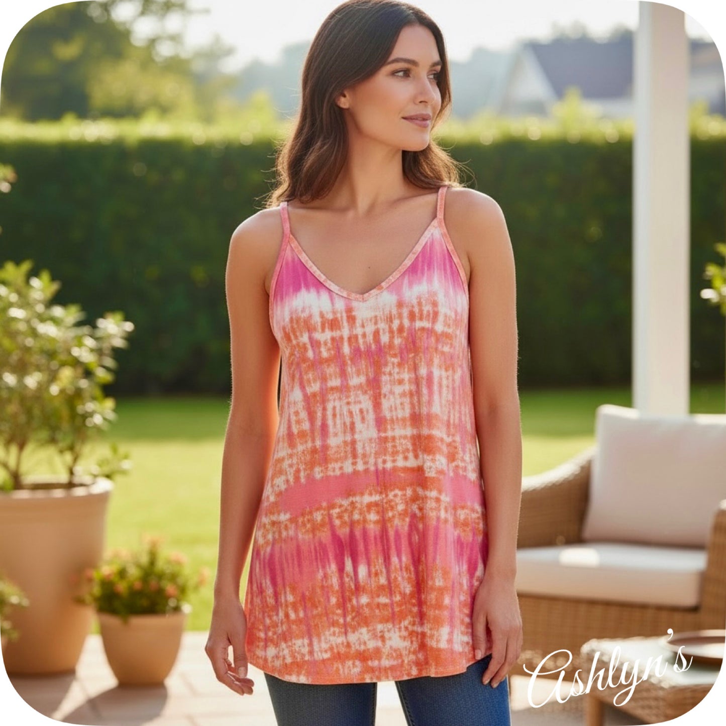 Zenana Reversible V Neck Scoop Neck Tank Top