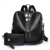 Black Versatile Backpack with Pouch-Satchel-Purse-Shoulder Bag