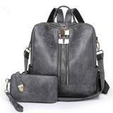Gray Versatile Backpack with Pouch-Satchel-Purse-Shoulder Bag