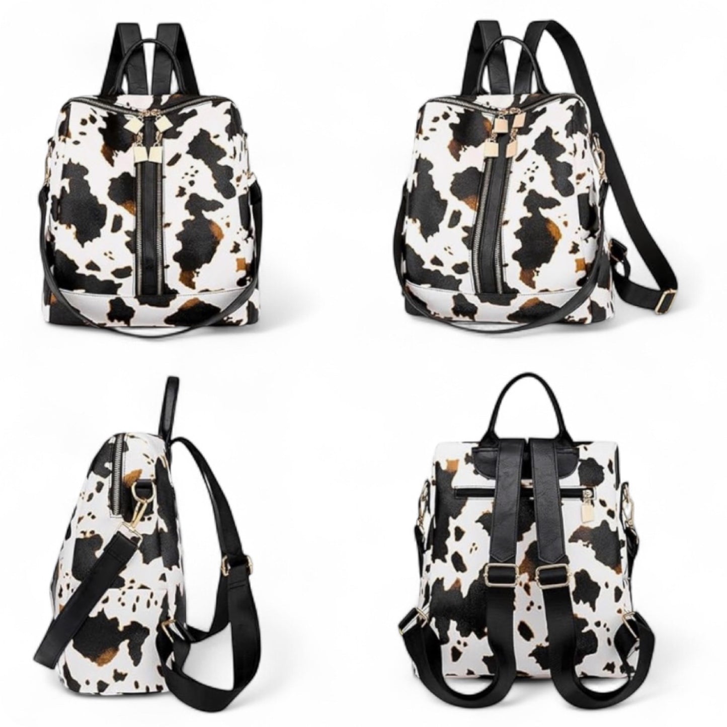 Black Versatile Backpack with Pouch-Satchel-Purse-Shoulder Bag