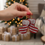 Definite Must for the Holiday Christmas Puffy Stocking Earrings-Dangle-Jeweled-Accessories