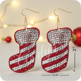 Definite Must for the Holiday Christmas Puffy Stocking Earrings-Dangle-Jeweled-Accessories