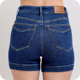 JUDY BLUE High Waist Tummy Control Dark Denim Shorts