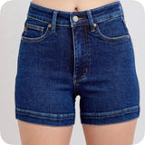JUDY BLUE High Waist Tummy Control Dark Denim Shorts
