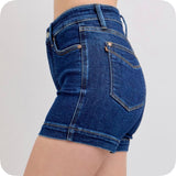 JUDY BLUE High Waist Tummy Control Dark Denim Shorts