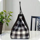 XXL Black Buffalo Plaid Expandable Purse-Tote Bag
