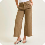 JUDY BLUE High Waist Ankle Wide Golden Brown Jeans