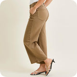 JUDY BLUE High Waist Ankle Wide Golden Brown Jeans