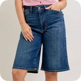 JUDY BLUE High Waist Dark Denim Shorts-Jorts